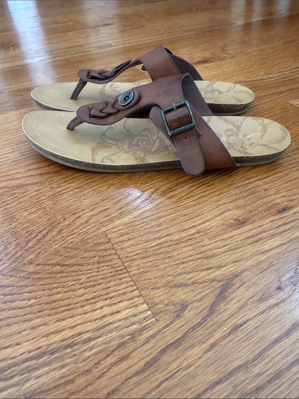 Blowfish Malibu Brown Braided T-Strap Thong Sandals Boho Women’s Size 10 - Picture 4 of 12